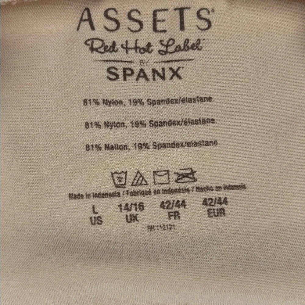 SPANX Assets Red Hot Label Nude Shapewear Slip Dress Built-In Bra Size L